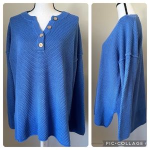 Blue Henley sweater size XL